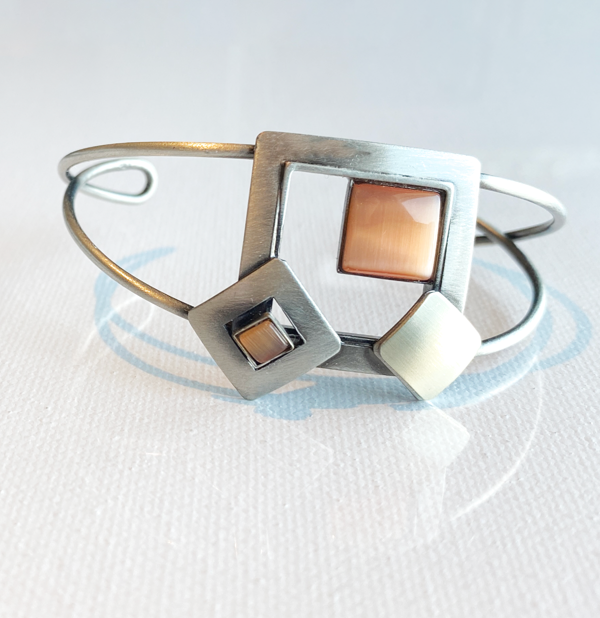 Christophe Poly Cuffs - Small - Orange squares - Brainchild Designs